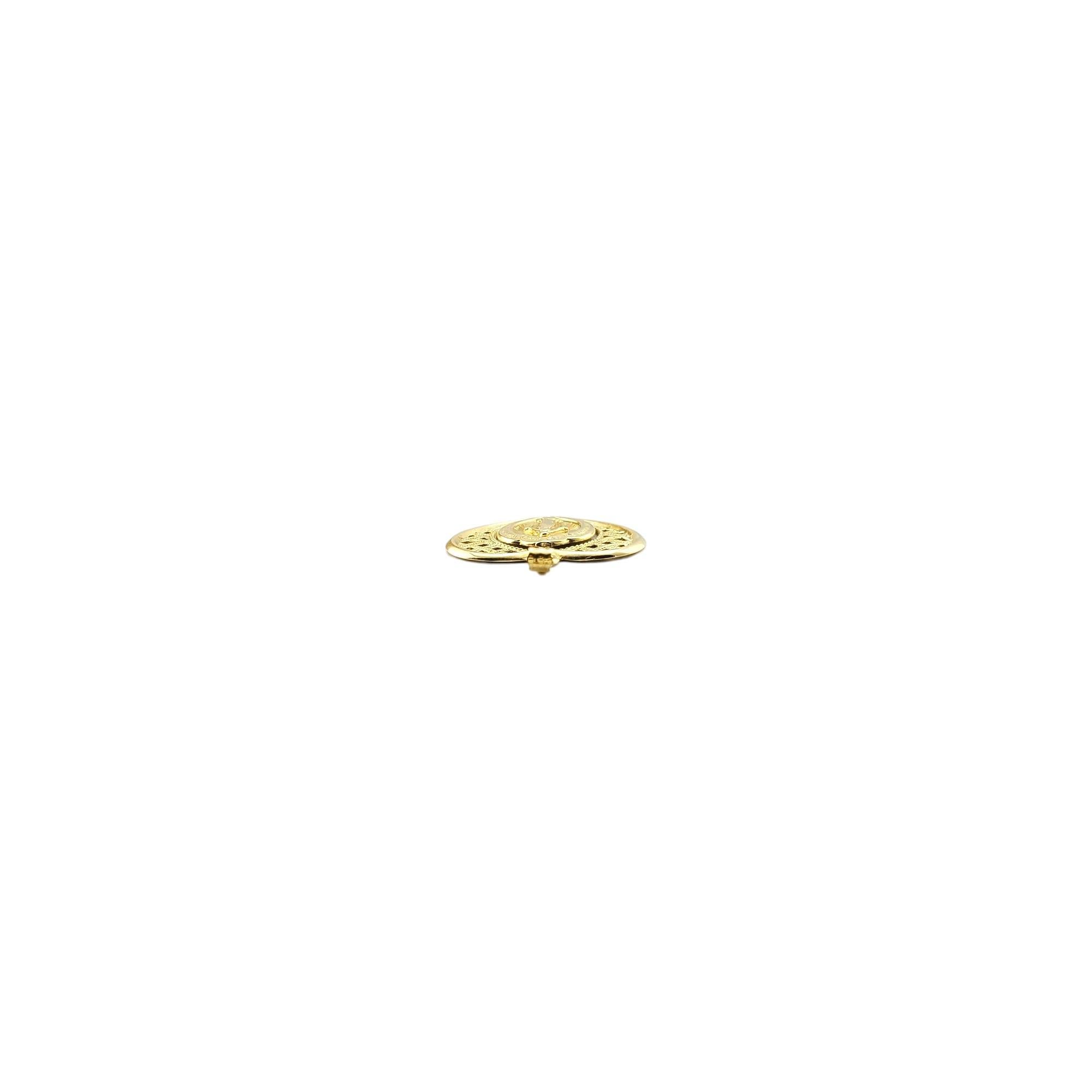 14K Yellow Gold Miracle of the Miraculous Heart Pendant #17436 For Sale 1