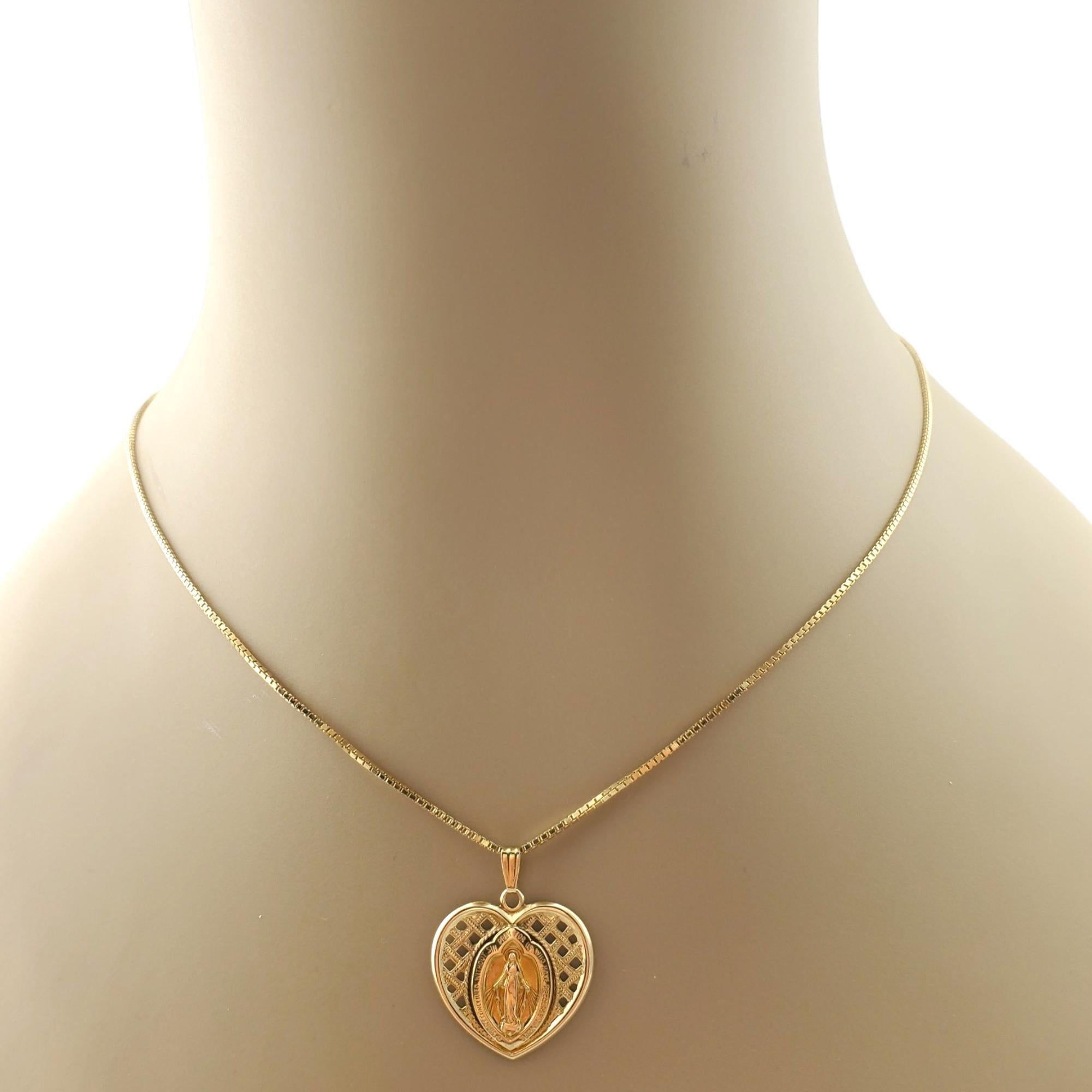 14K Yellow Gold Miracle of the Miraculous Heart Pendant #17436 For Sale 5