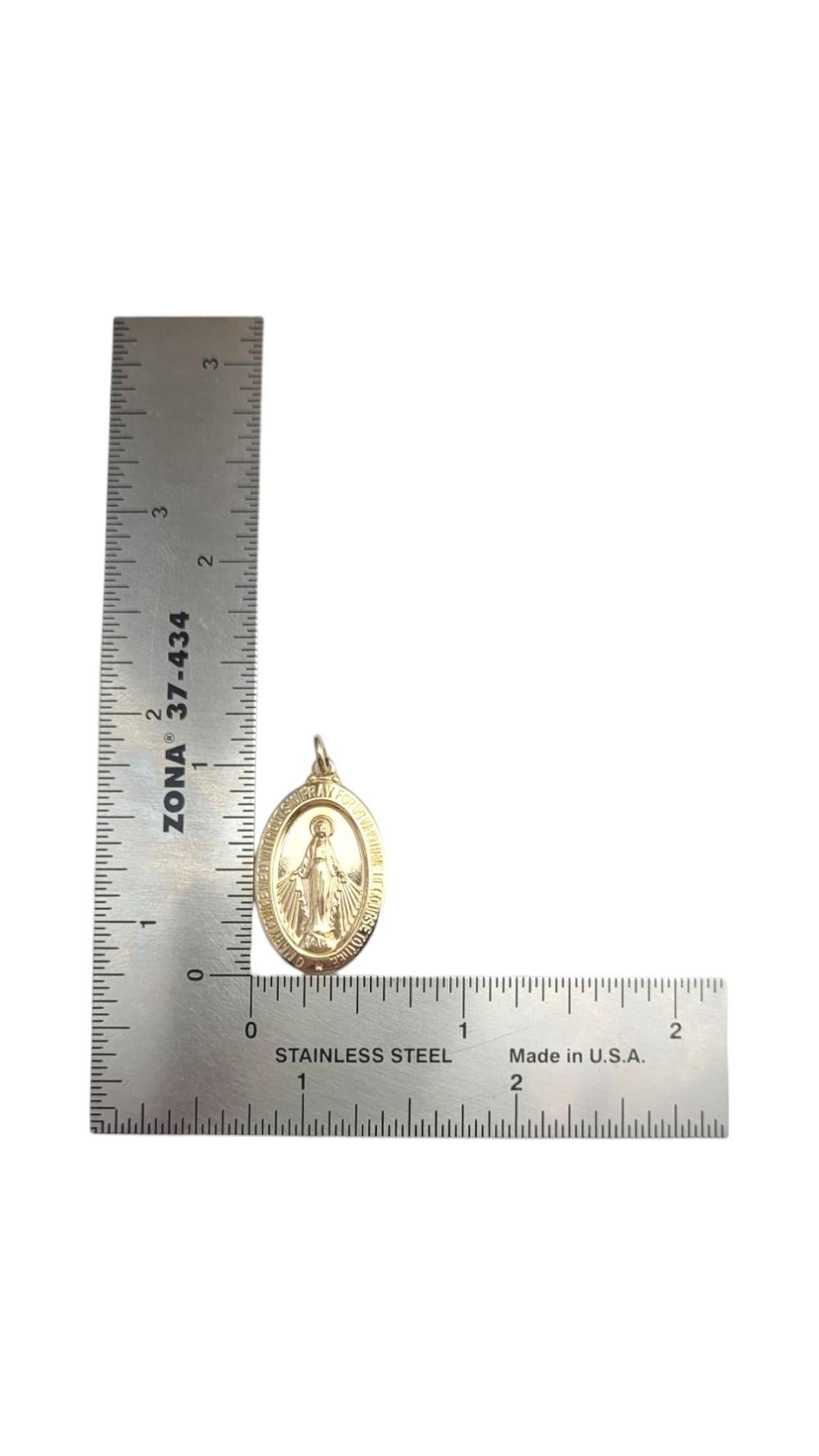 Women's 14K Yellow Gold Miraculous Medal Pendant #21074