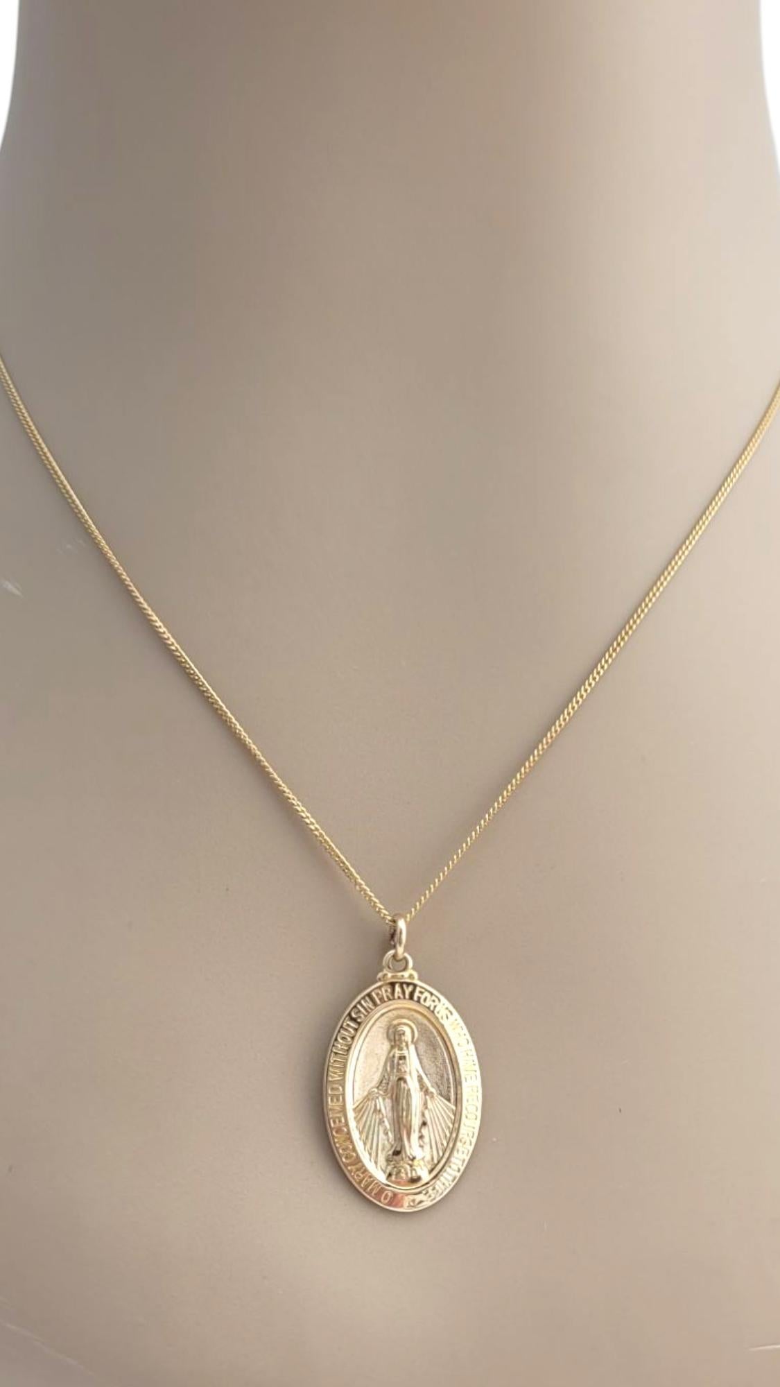 14K Yellow Gold Miraculous Medal Pendant #21074 1