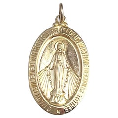 14K Yellow Gold Miraculous Medal Pendant #21074