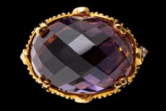 14k Yellow Gold Mirror Image Amethyst and Citrine Ring with Diamonds