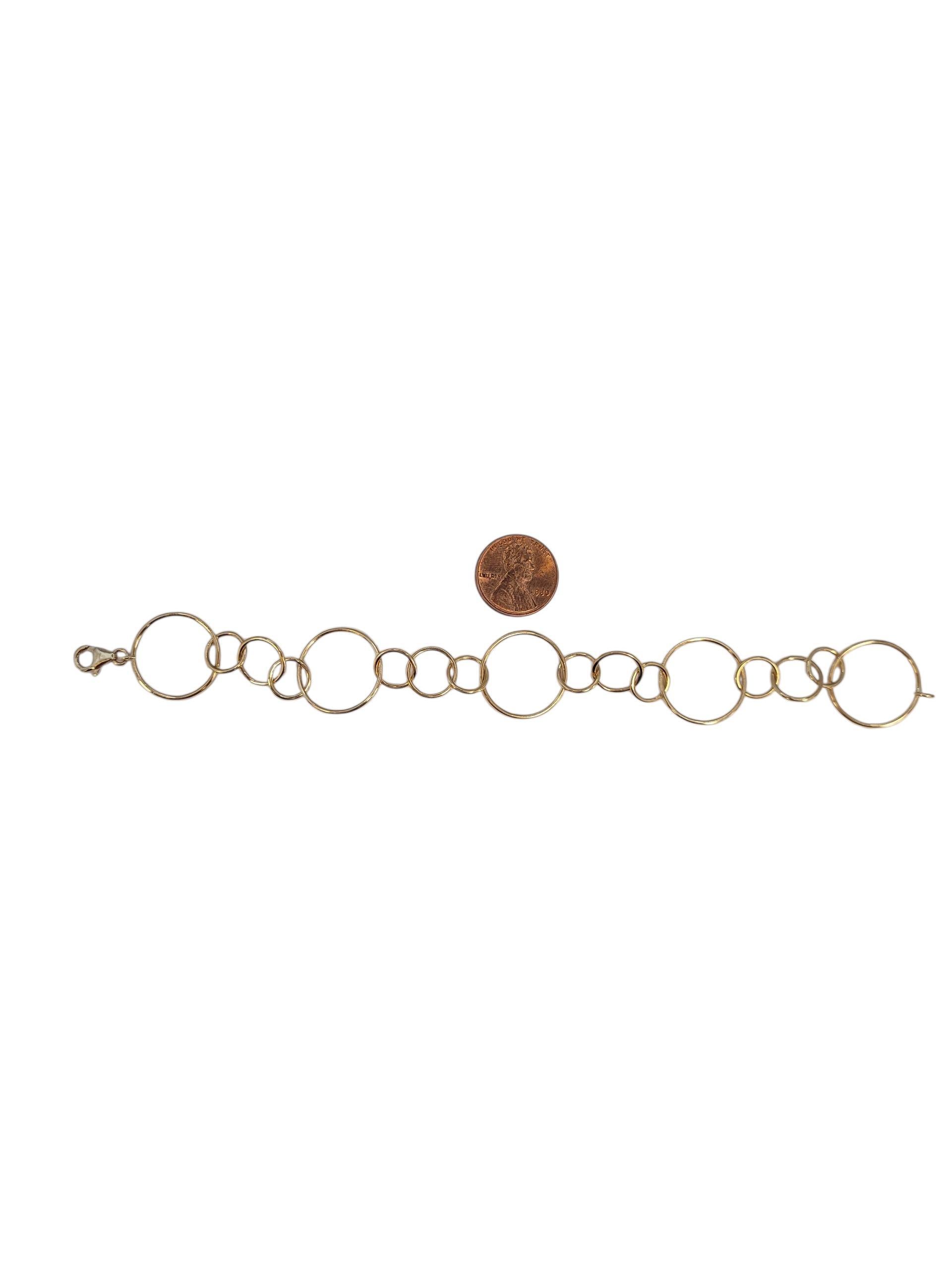 Moderno Bracciale A Link con cerchi misti in oro giallo 14k #23114 in vendita