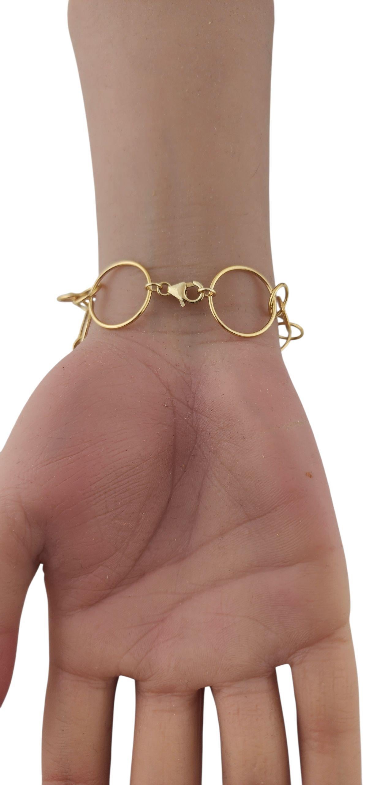 Donna Bracciale A Link con cerchi misti in oro giallo 14k #23114 in vendita