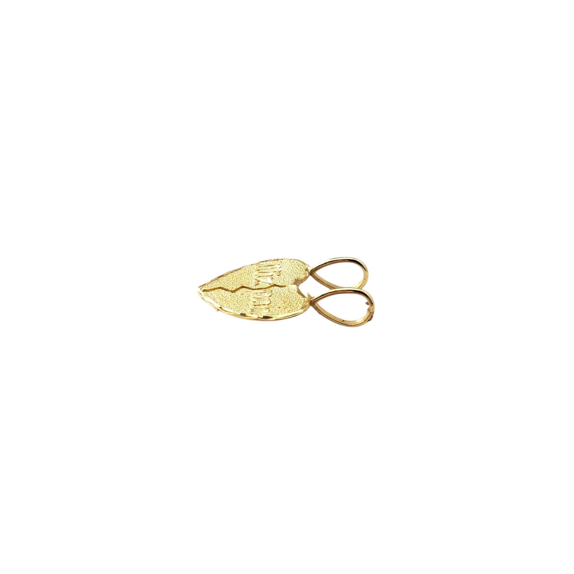 14K Yellow Gold Mizpah Heart 2 Piece Charm #17187 For Sale 1