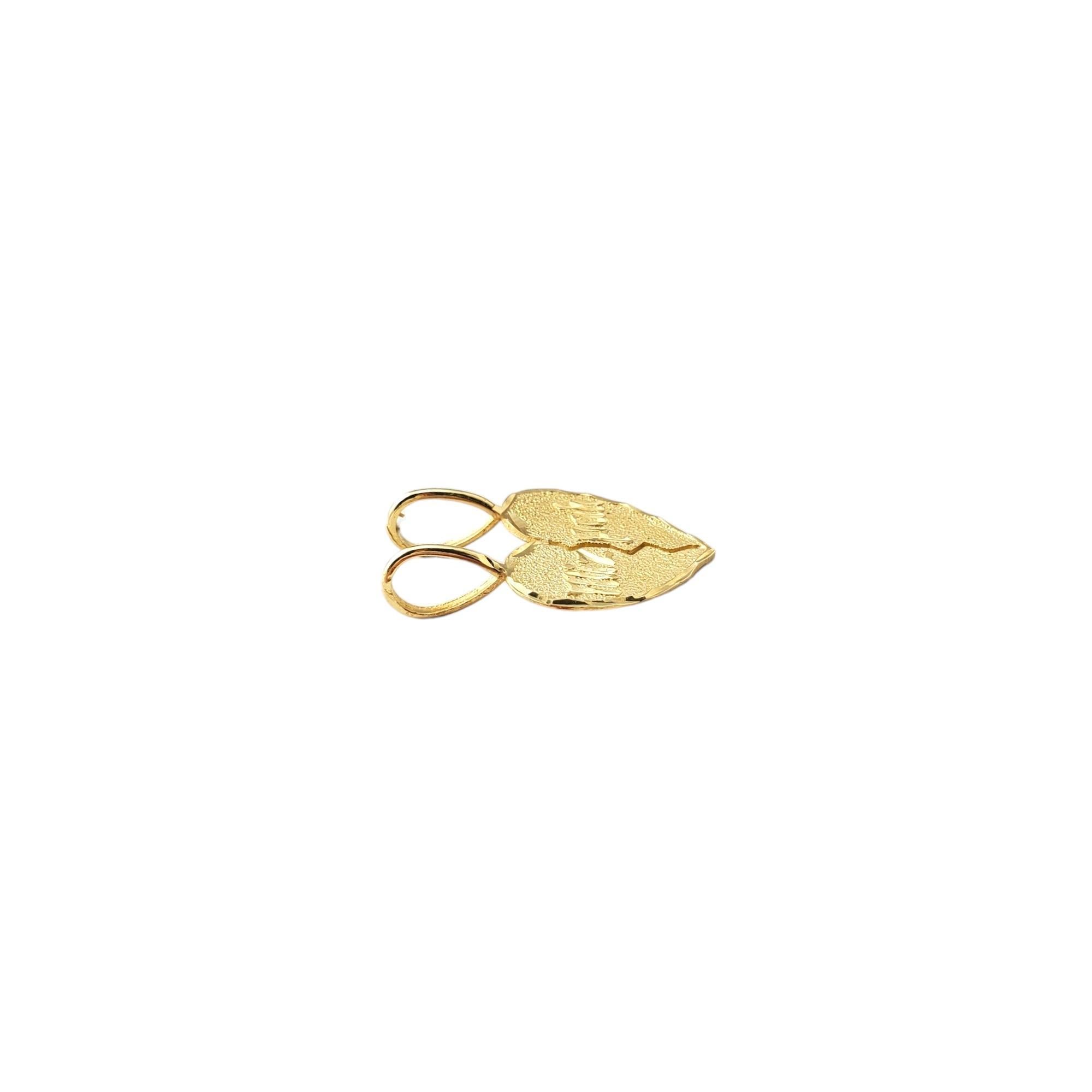 14K Yellow Gold Mizpah Heart 2 Piece Charm #17187 For Sale 2