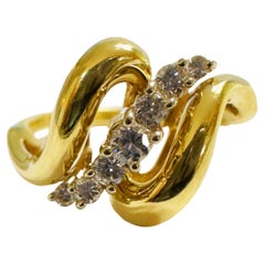 14K Yellow Gold Modern 8 - Stone Diamond Ring Size Size 8