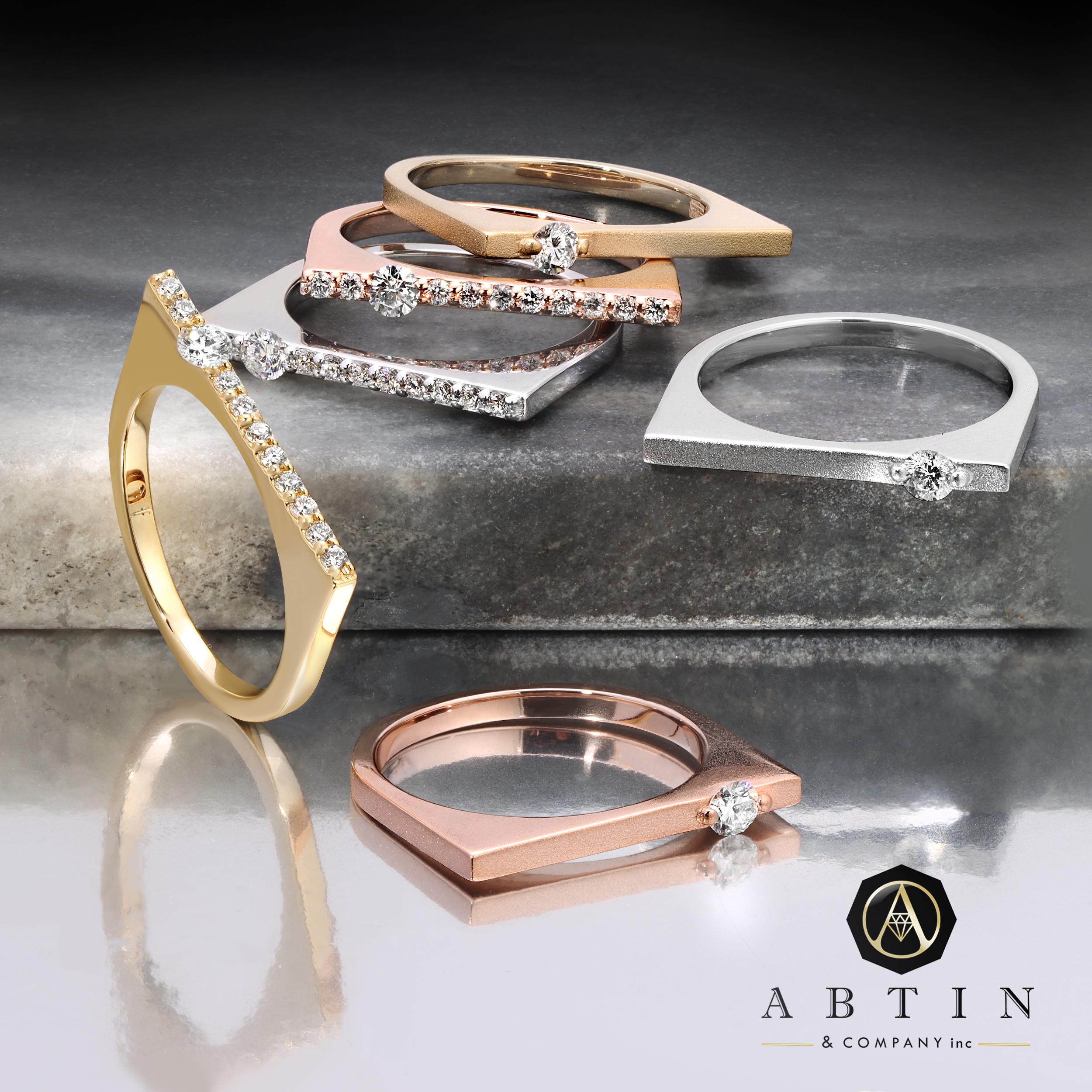 A timeless and classic bar ring crafted from 14k solid gold, featuring  round glistening diamonds adorning the gold bar. Ideal for wearing alone or stacking with other rings. Available in yellow, white, or rose gold.
Gold Weight: 3.20 gr.
Diamond