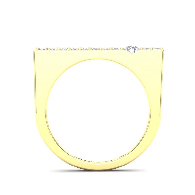 14K Gelbgold Moderner stapelbarer Bar-Diamant-Ring mit Dainty Bar im Angebot 2
