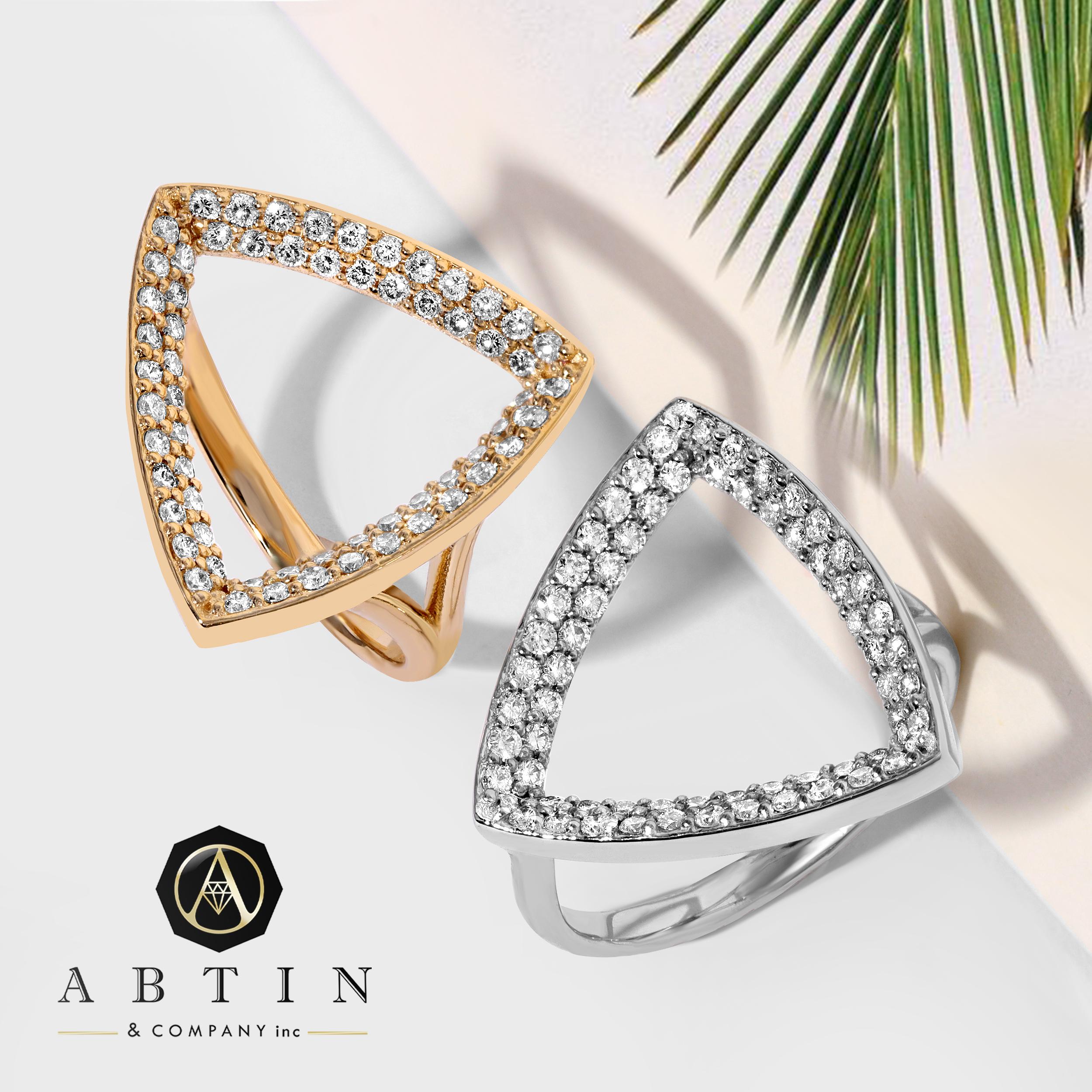 This exquisite geometric diamond ring, crafted in 14K gold, showcases brilliant round diamonds totaling 0.60 ct, adding a touch of elegance to any ensemble.
Gold Weight: 4.50 gr.
Diamond Weight: 0.60 ct
Available in any finger size.
Available in