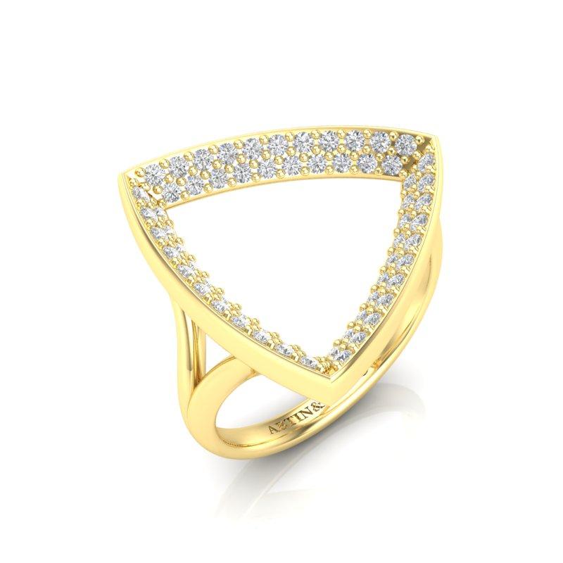 14K Yellow Gold Modern Geometric Fancy Diamond Band Ring For Sale 1