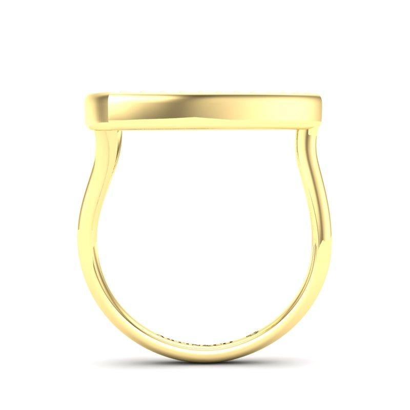 14K Yellow Gold Modern Geometric Fancy Diamond Band Ring For Sale 2