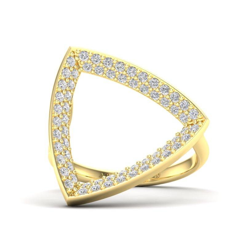 14K Yellow Gold Modern Geometric Fancy Diamond Band Ring For Sale 3