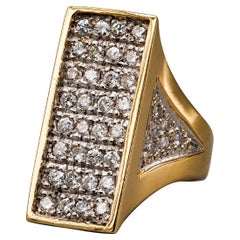 Anillo de Diamantes Modernista de Oro Amarillo de 14k