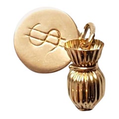 14K Yellow Gold Money Bag Charm