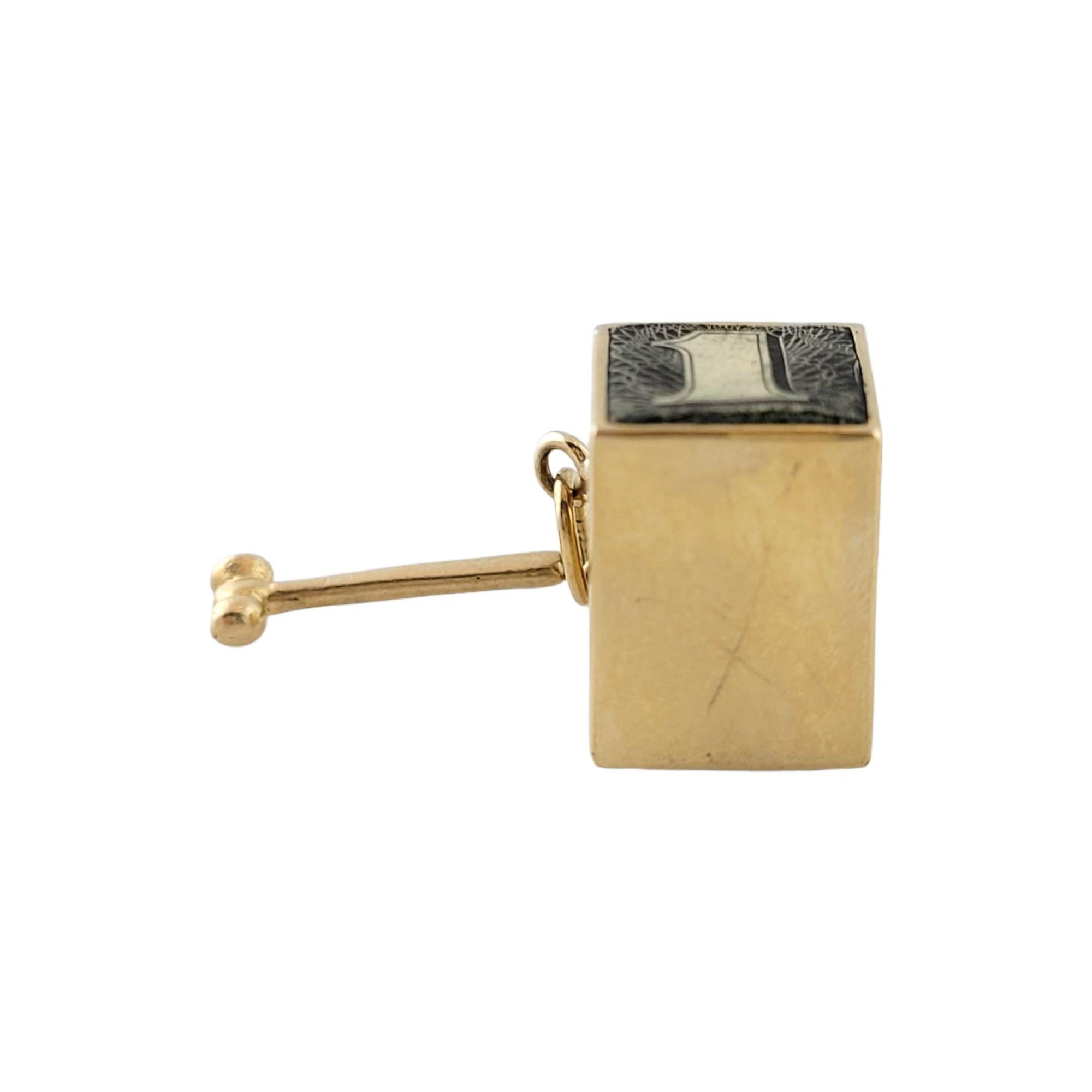 14K Gelbgold Geldschachtel „In Emergency Break Glass“ Charme 2