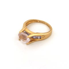14K Yellow Gold Morganite & Tanzanite Ring