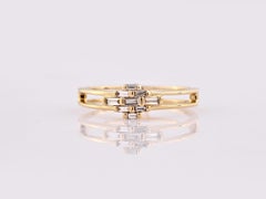 14K Yellow Gold Mosaic Baguette Cut Split-Shank Ring