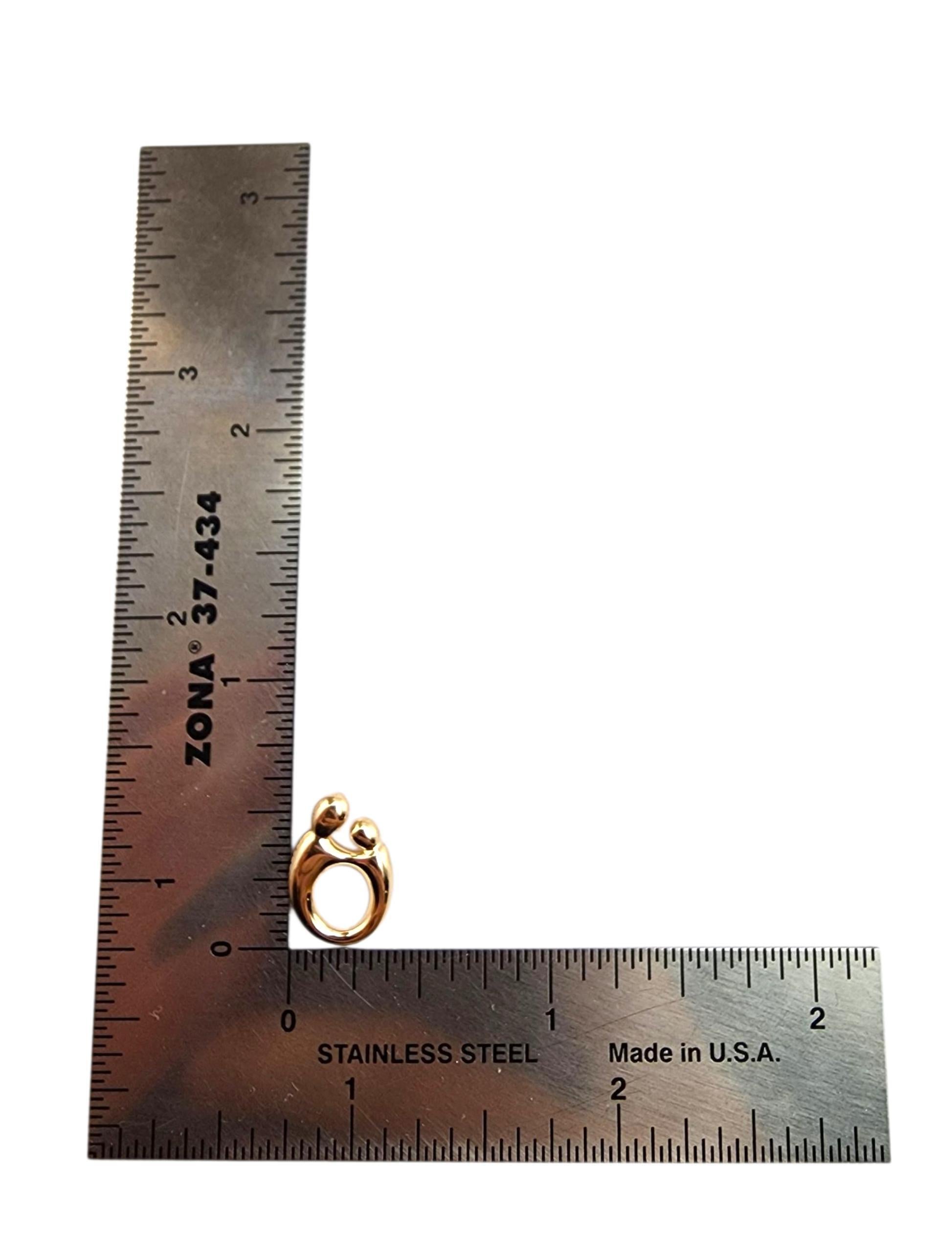 Ciondolo Madre e Bambino in oro giallo 14K #22378 in vendita 5