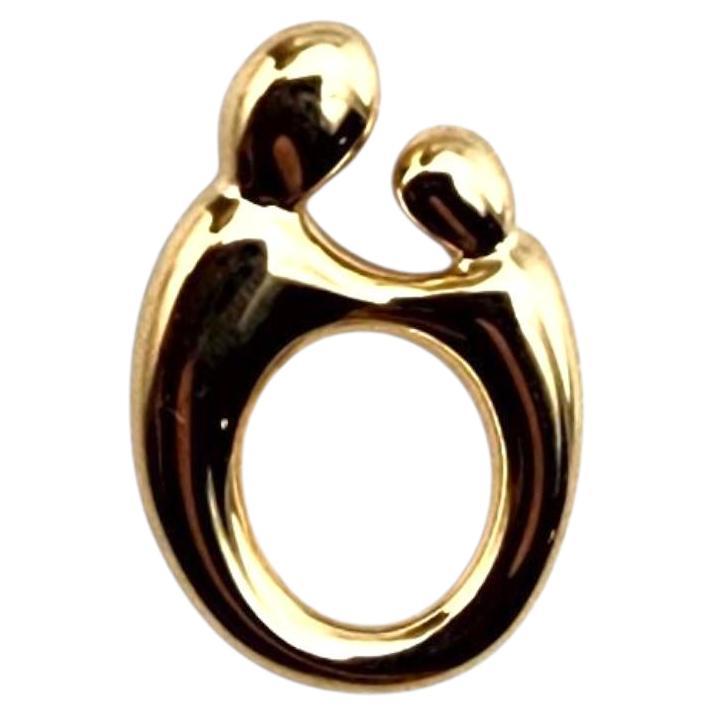 Ciondolo Madre e Bambino in oro giallo 14K #22378