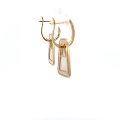 14k Yellow Gold Mother of Pearl Dangle Earrings Set