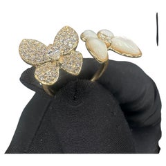 14K Gelbgold Perlmutt & Diamant Ring - 0.85CT G/VS2