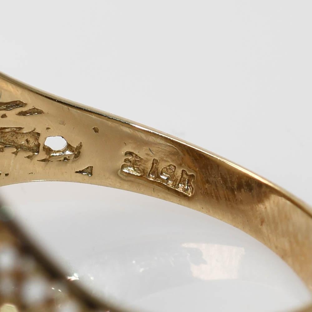 Ring aus 14 Karat Gelbgold mit Perlmutt, 5.6 Karat 4