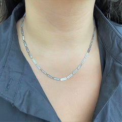 14k Yellow Gold & Mother of Pearl Station Bar Necklace
