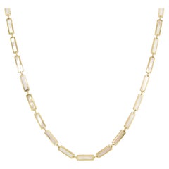 Collar Barra Estación Oro Amarillo 14k y Nácar