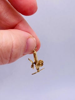 Yellow Gold Movable Airplane Charm