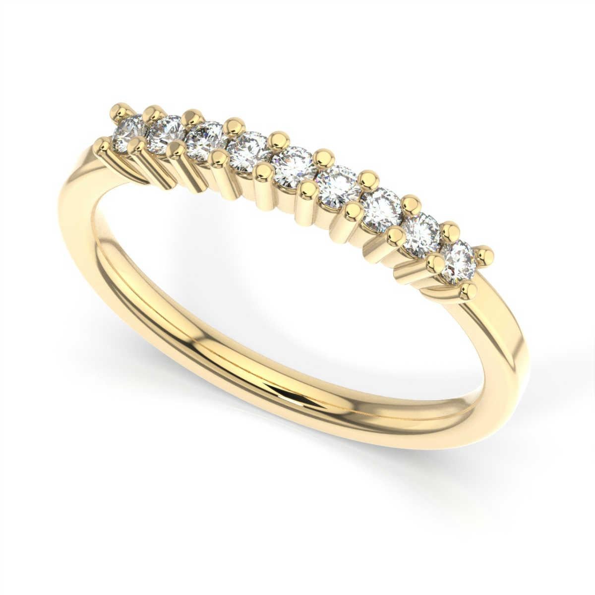 Round Cut 14K Yellow Gold Muareen Petite Diamond Ring '1/4 Ct. tw' For Sale