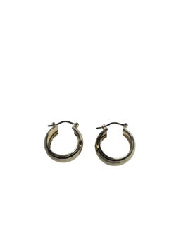 14K Yellow Gold Multi-Faceted Wide Hoop Earrings #25095