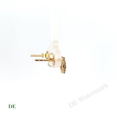 14k Yellow Gold Multi Fancy Color .4 Carat Diamond Heart Earring Stud