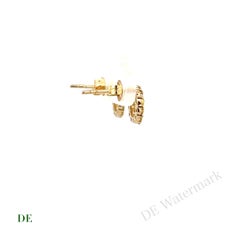 14k Gelbgold Multi Fancy Vivid Yellow .48 Karat Diamant Runder Ohrstecker