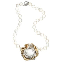 14K Yellow Gold Multi-Gem Flower Motif Pendant