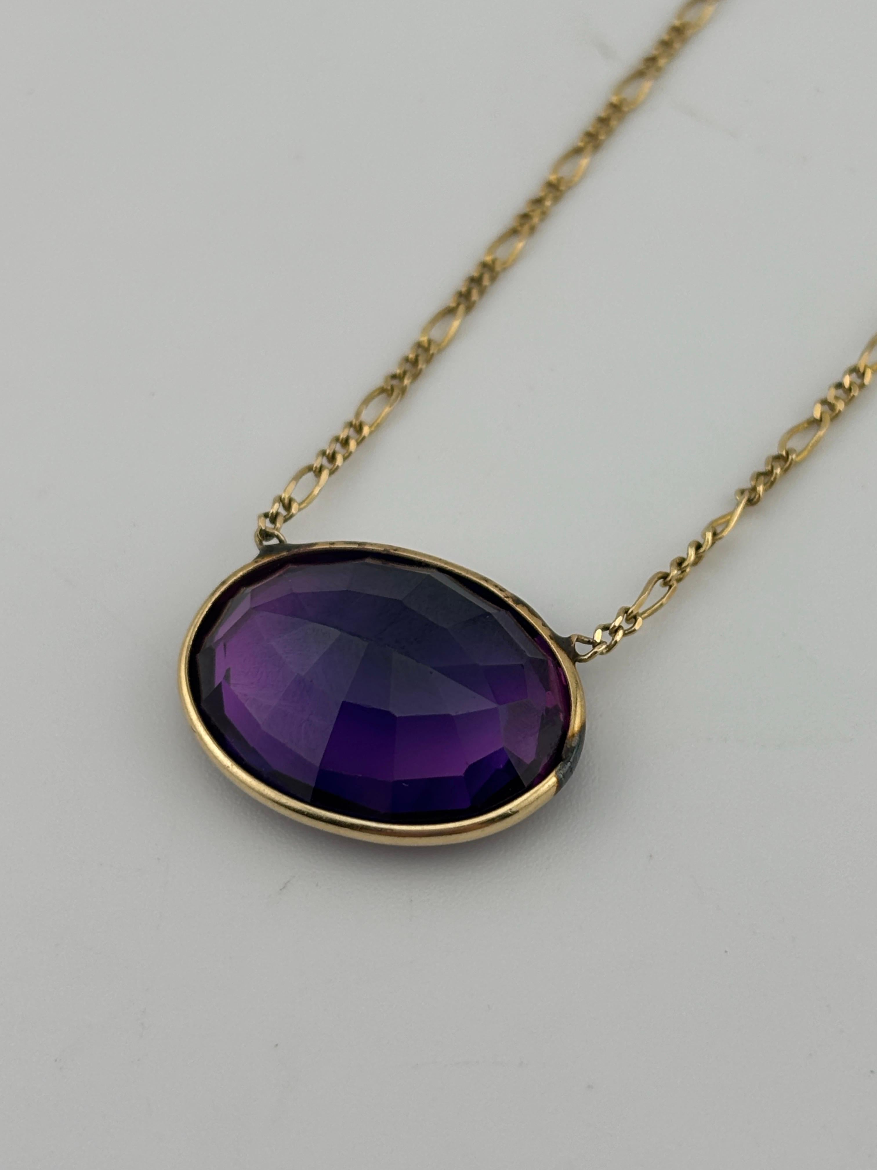 14k Yellow Gold Multi Gem Necklace For Sale 3