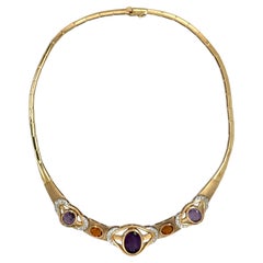 14K Yellow Gold Multi-Gem Necklace