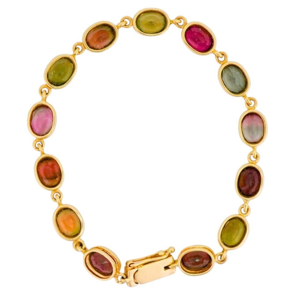 Pulsera de oro amarillo de 14 quilates con varias piedras preciosas