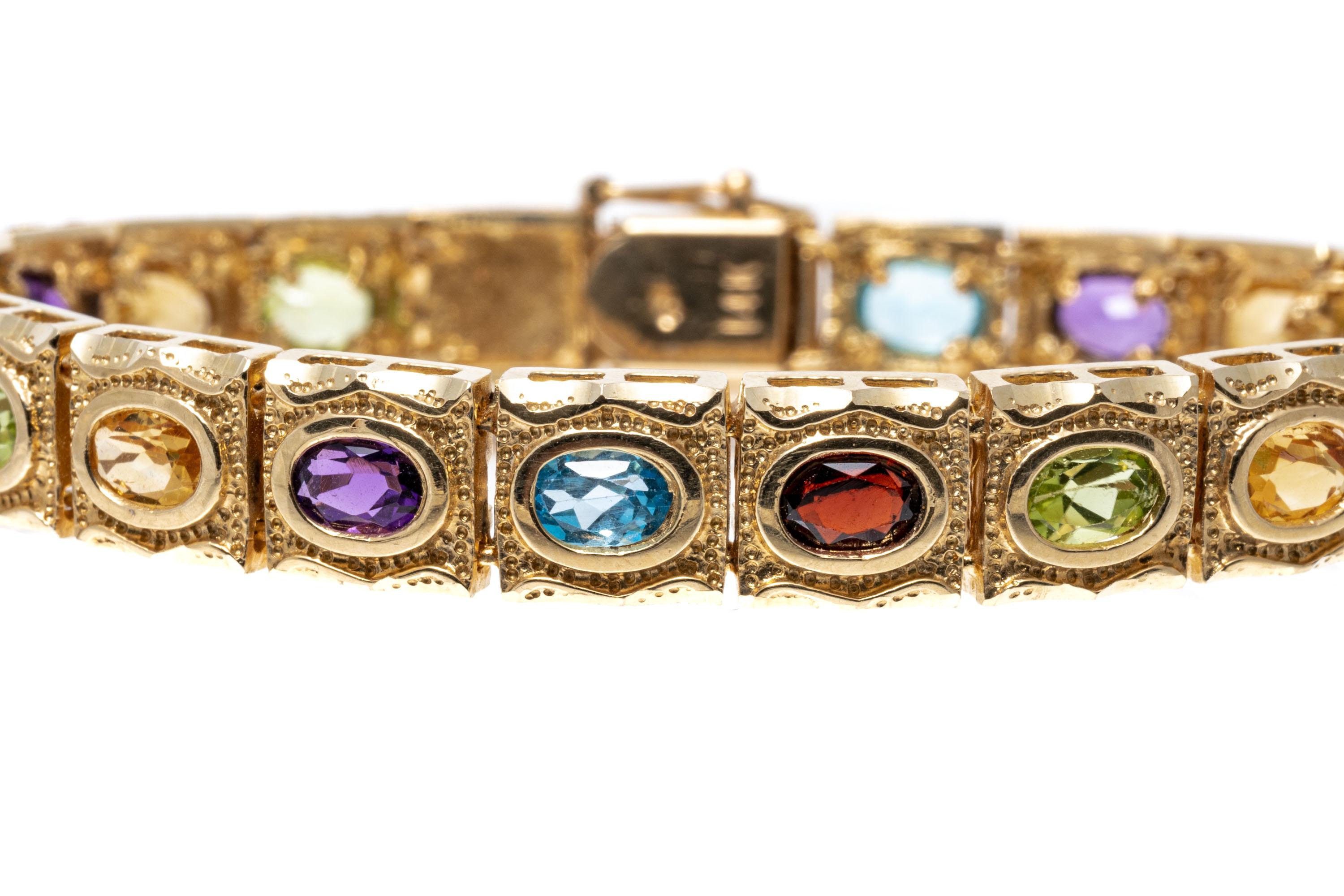 14k multi gemstone bracelet