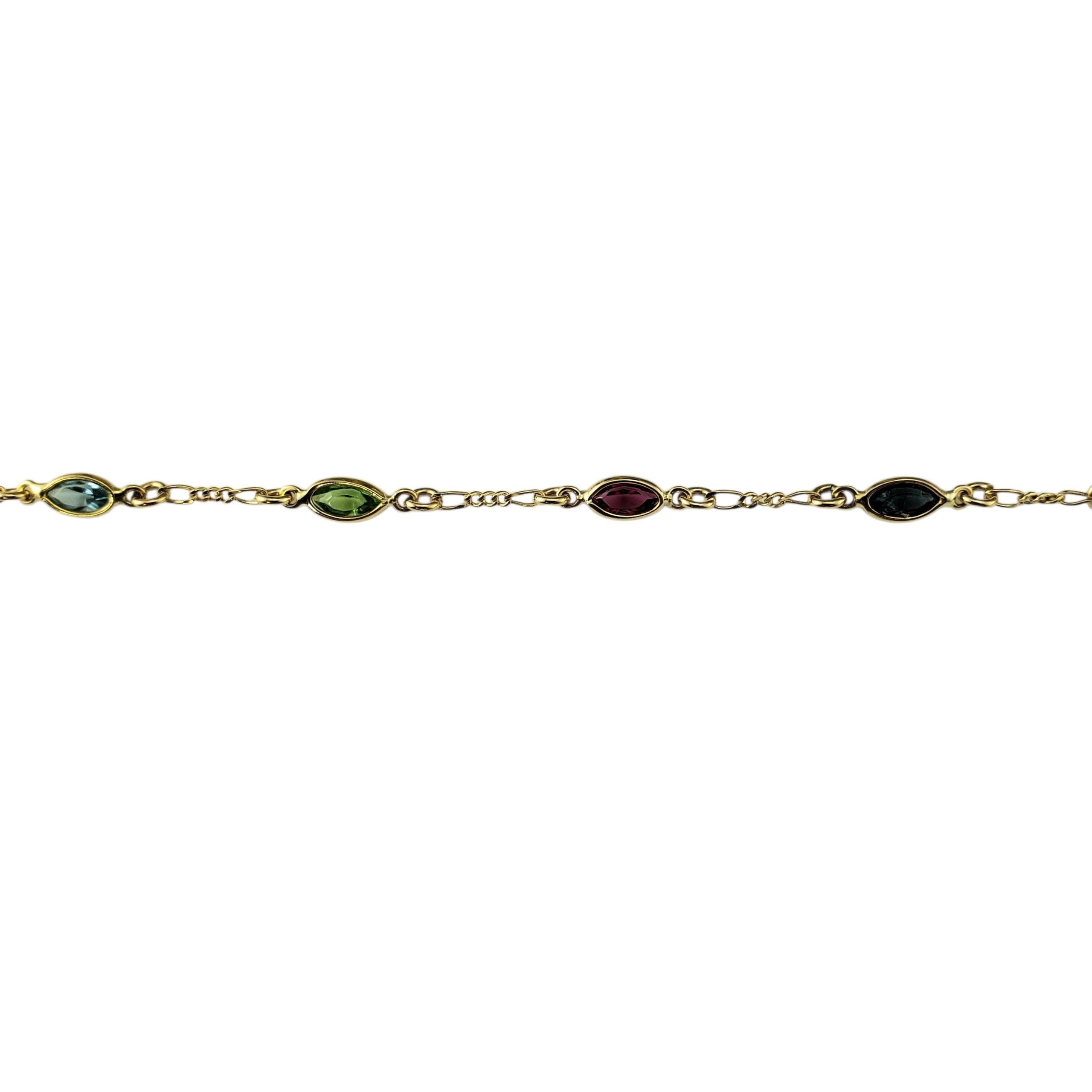 Collar de Oro Amarillo de 14K con Múltiples Piedras Preciosas 24