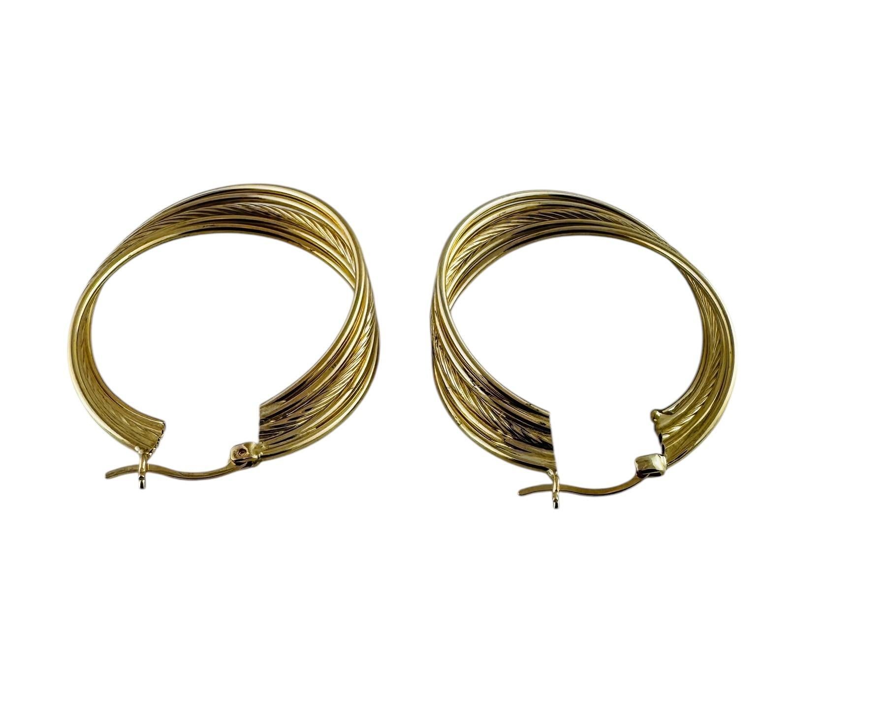 Contemporary 14K Yellow Gold Multi Hoop Large Earrings #20675 For Sale