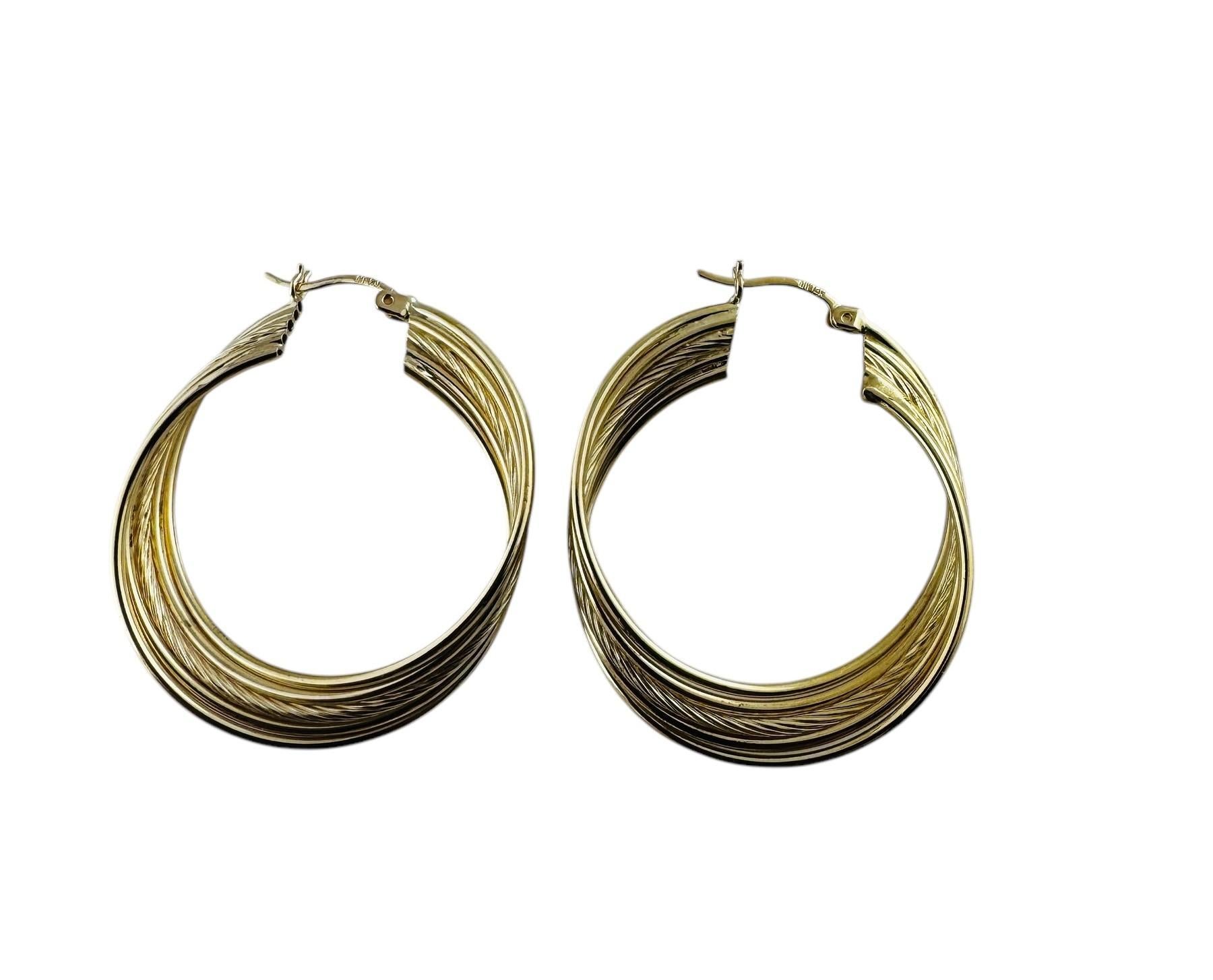 14K Yellow Gold Multi Hoop Large Earrings #20675 For Sale 1