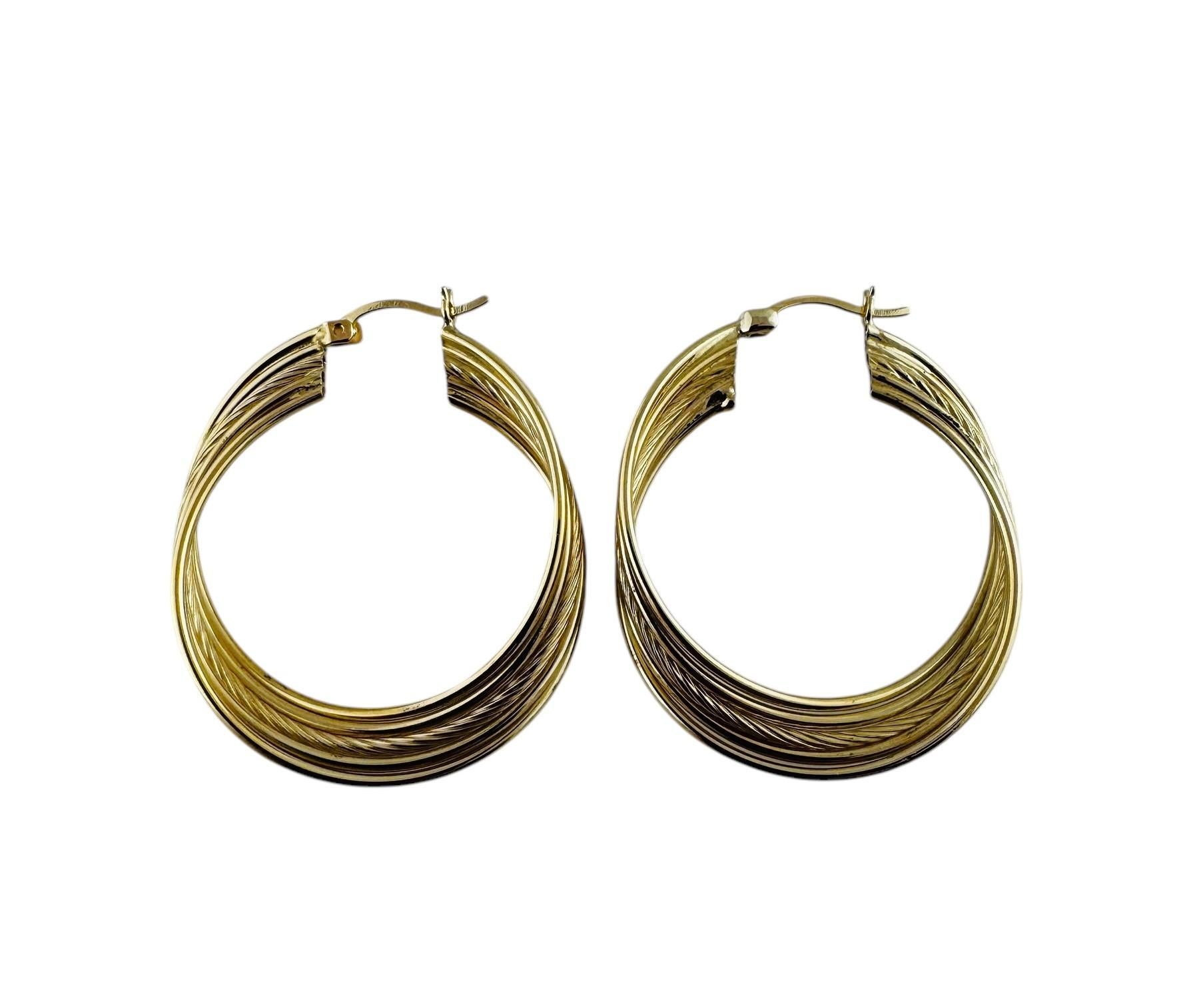 14K Yellow Gold Multi Hoop Large Earrings #20675