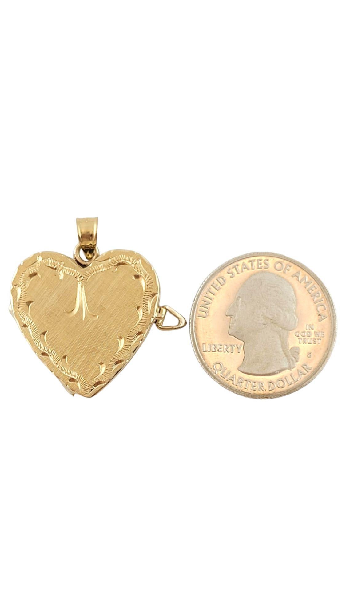14K yellow Gold Multi Layer Heart Locket Pendant #14622 In Good Condition In Washington Depot, CT