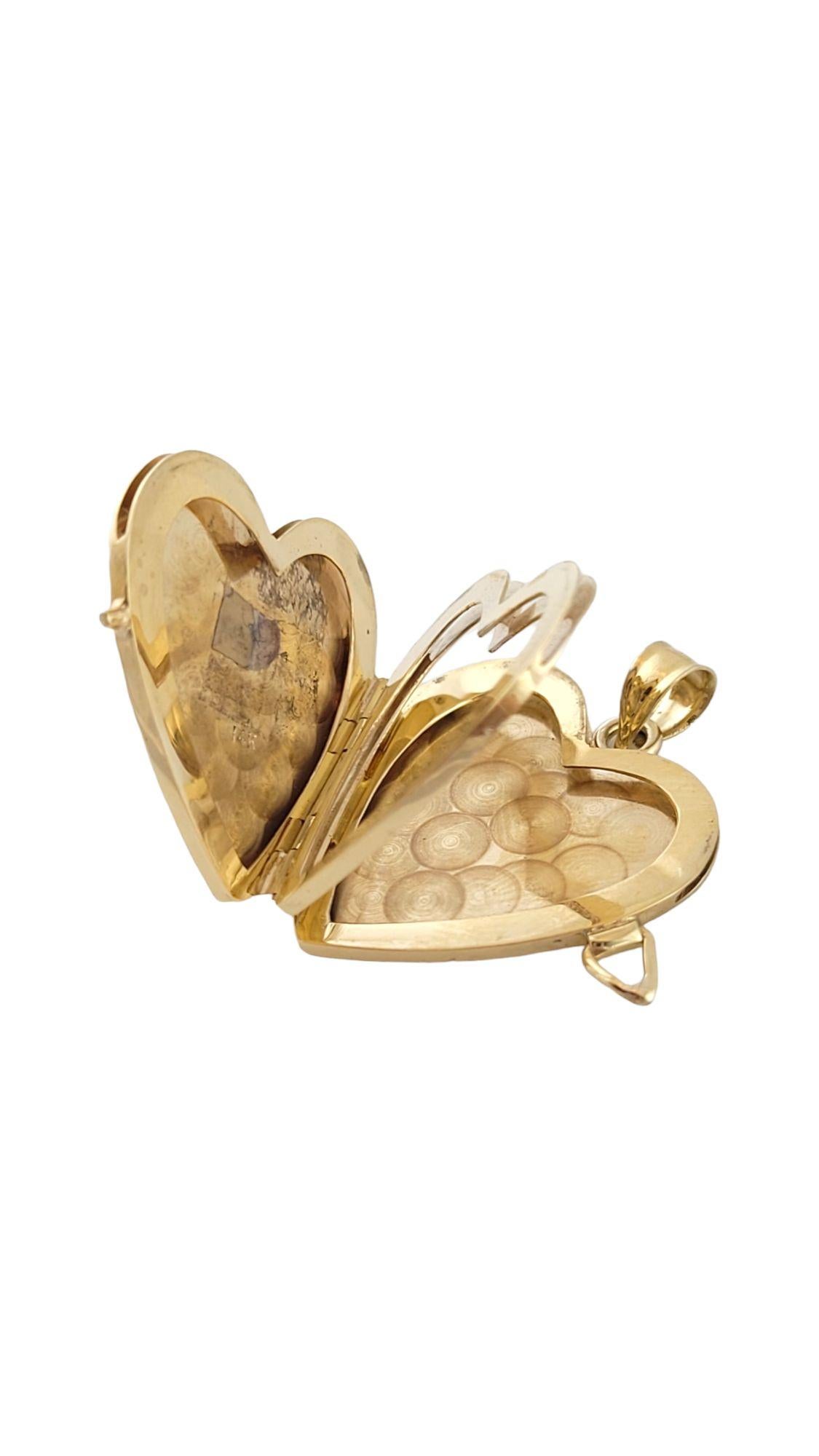 14K yellow Gold Multi Layer Heart Locket Pendant #14622 For Sale 1