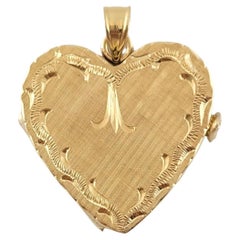 Vintage 14K yellow Gold Multi Layer Heart Locket Pendant #14622