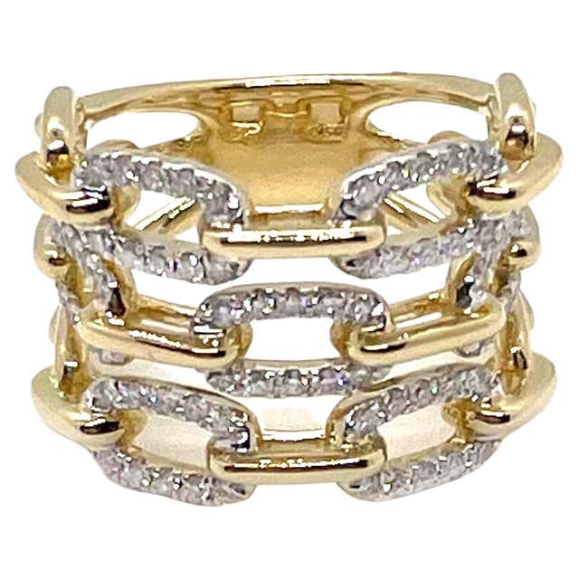 Diamond Multi Row Crossover Ring For Sale at 1stDibs | multi row ...