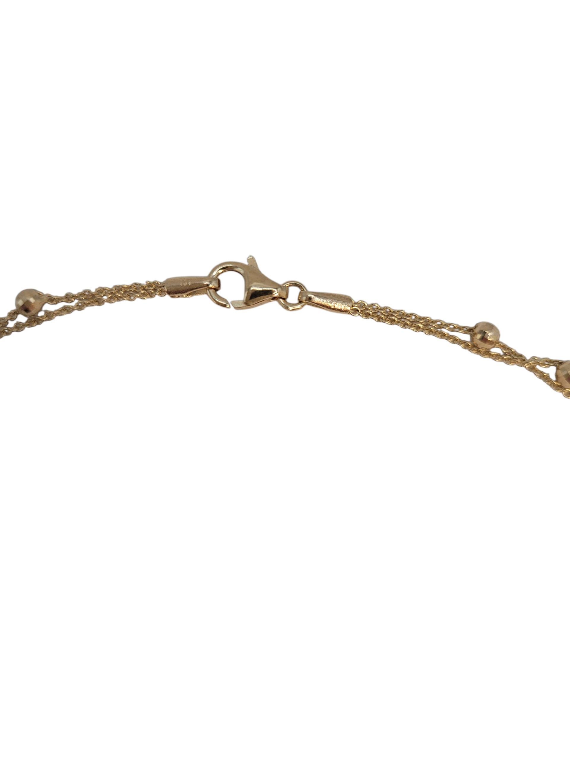 Contemporain Collier de perles à facettes en or jaune 14k #23197 en vente