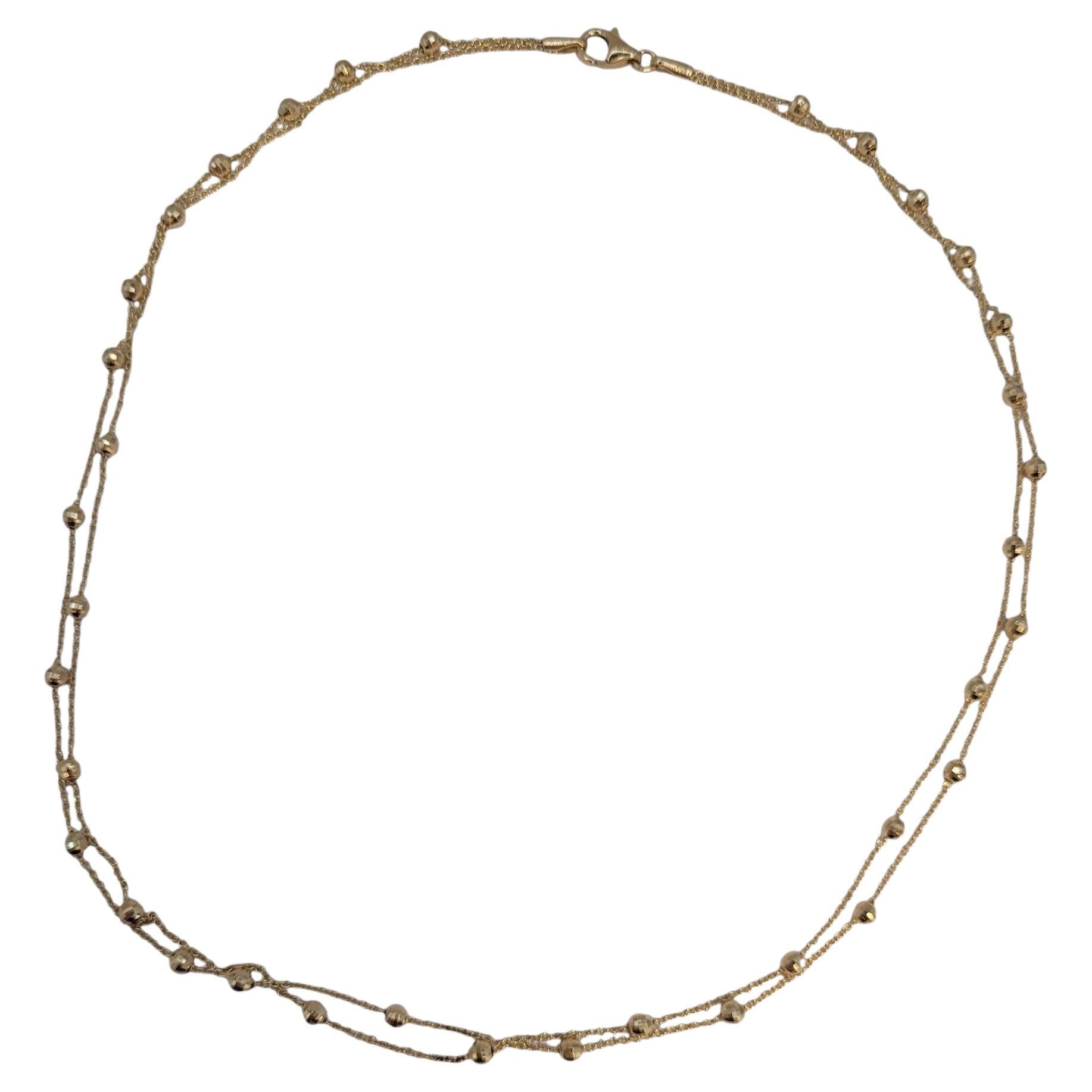 Collier de perles à facettes en or jaune 14k #23197 en vente