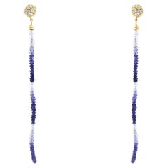 Orecchini a goccia in oro giallo 14K con zaffiro multicolore Accenti di diamante